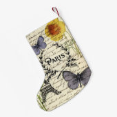 rustic french country scripts paris eiffel tower kleine kerstsok (Achterkant (Hangend))