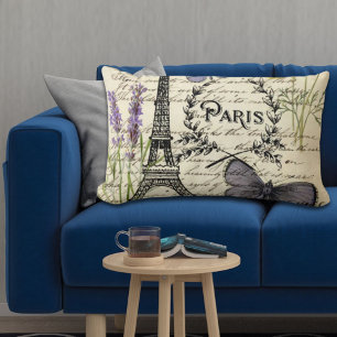 rustic french country scripts paris eiffel tower kussen