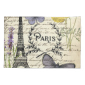 rustic french country scripts paris eiffel tower kussensloop (Achterkant-Links)