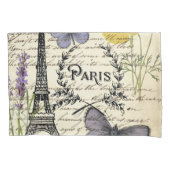 rustic french country scripts paris eiffel tower kussensloop (Voorkant-Links)