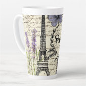 rustic french country scripts paris eiffel tower latte mok (Linkerhoek)