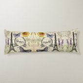 rustic french country scripts paris eiffel tower lichaamskussen (Achterkant)