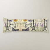 rustic french country scripts paris eiffel tower lichaamskussen (Voorkant)