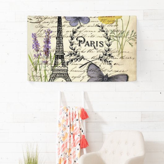 rustic french country scripts paris eiffel tower spandoek (Insitu)