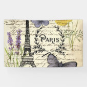 rustic french country scripts paris eiffel tower spandoek (Horizontaal)