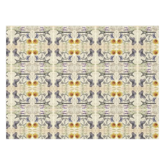 rustic french country scripts paris eiffel tower tafelkleed (Voorkant (Horizontaal))