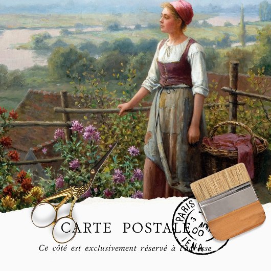  Rustic French Girl Dahlia Decoupage Tissuepapier