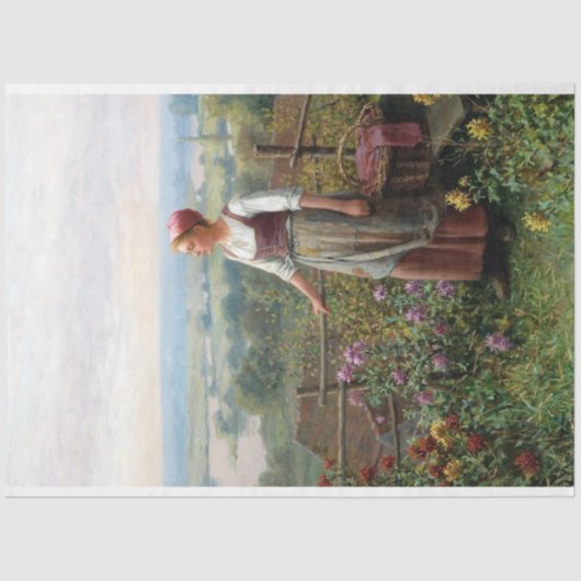  Rustic French Girl Dahlia Decoupage Tissuepapier (Voorkant)