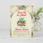 Rustic Fresh Off the Market Fruit Bridal Shower Kaart (Staand voorkant)