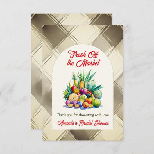 Rustic Fresh Off-the-Market Fruit Vrijgezellenfees Bedankkaart (Voorkant / Achterkant)
