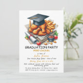 Rustic Fried Chicken Graduation Party Uitnodiging (Staand voorkant)