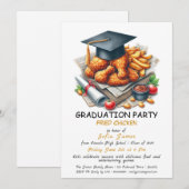 Rustic Fried Chicken Graduation Party Uitnodiging (Voorkant / Achterkant)