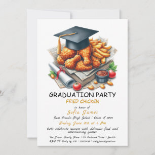 Rustic Fried Chicken Graduation Party Uitnodiging