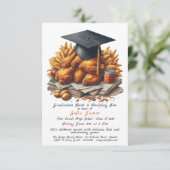 Rustic Fried Chicken Graduation Party Uitnodiging (Staand voorkant)