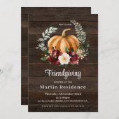 Rustic Friendgiving Thanksgiving Kaart (Voorkant / Achterkant)