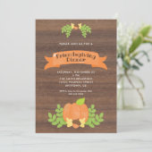 Rustic Friendsgiving-diner | Pompoen Kaart (Staand voorkant)