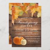 Rustic Friendsgiving Dinner Invitation Kaart (Voorkant / Achterkant)