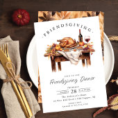 Rustic Friendsgiving Dinner Invitation Kaart