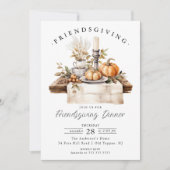 Rustic Friendsgiving Dinner Invitation Kaart (Voorkant)