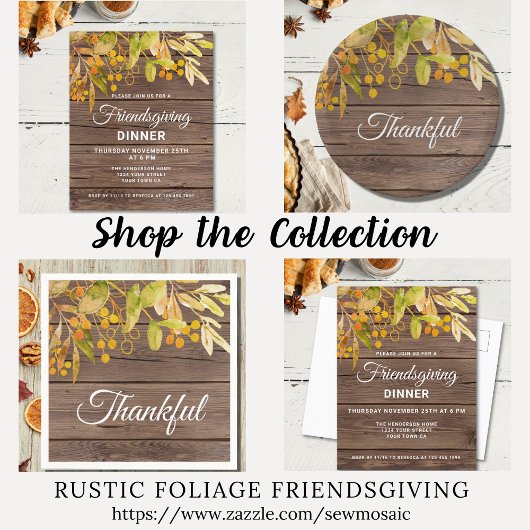 Rustic Friendsgiving Invitation Briefkaart