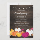 Rustic Friendsgiving Invitation with Pumpkins Kaart (Voorkant)