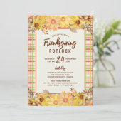 Rustic Friendsgiving Potluck Waterverf Floral Kaart (Staand voorkant)