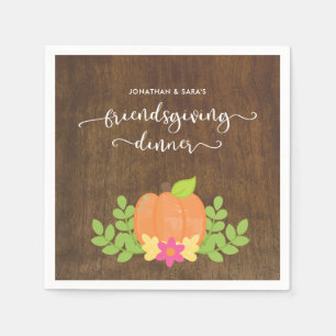 Rustic Friendsgiving Pumpkin en Greenery Servet