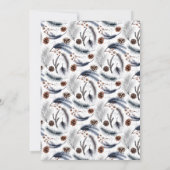 Rustic Frosted Pine Leaves Forest Deer Wedding Kaart (Achterkant)