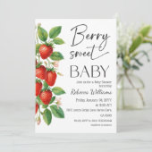 Rustic Fruit Strawberry Berry Sweet Baby Shower Kaart (Staand voorkant)