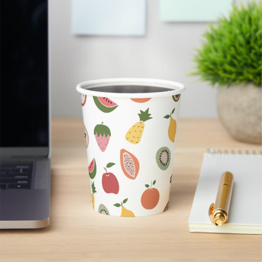 Rustic Fruits Pattern Papieren Bekers (Insitu)