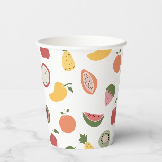 Rustic Fruits Pattern Papieren Bekers (Achterkant)