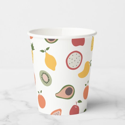 Rustic Fruits Pattern Papieren Bekers (Links)