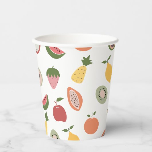 Rustic Fruits Pattern Papieren Bekers (Voorkant)