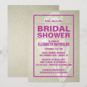 Rustic Fuchsia Bridal Shower Invitations Kaart (Voorkant / Achterkant)