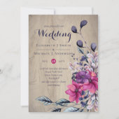 Rustic Fuchsia Floral Woodland Wedding (Voorkant)