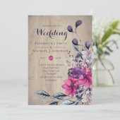 Rustic Fuchsia Floral Woodland Wedding (Staand voorkant)