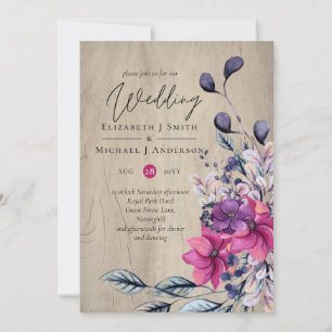 Rustic Fuchsia Floral Woodland Wedding
