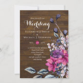 Rustic Fuchsia Floral Woodland Wedding (Voorkant)