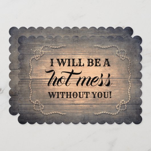 Rustic Fun Bridesmaid / Maid of Honor proposal Kaart (Voorkant / Achterkant)