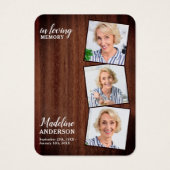 Rustic Funeral 3 Afbeelding Memorial Prayer Kaart (Voorkant)