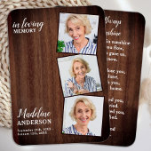 Rustic Funeral 3 Afbeelding Memorial Prayer Kaart