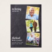 Rustic Funeral 3 Foto Memorial Prayer Kaart (Voorkant)