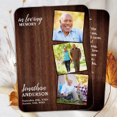 Rustic Funeral 3 Foto Memorial Prayer Kaart