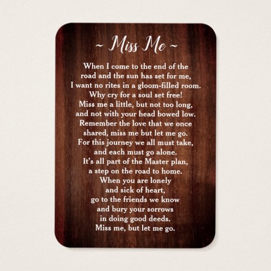 Rustic Funeral 3 Foto Memorial Prayer Kaart (Achterkant)