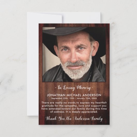 Rustic Funeral dankt u voor de sympathie Bedankkaart (Voorkant)