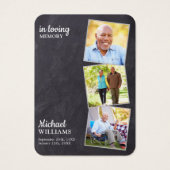 Rustic Funeral Deluxe 3 Photo Memorial Prayer Kaar Visitekaartje (Voorkant)