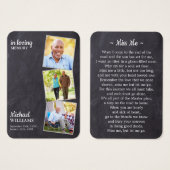 Rustic Funeral Deluxe 3 Photo Memorial Prayer Kaar Visitekaartje (Voorkant /achterkant)