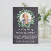 Rustic Funeral Eucalyptus Greenery Fotosympathie Bedankkaart (Staand voorkant)