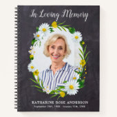Rustic Funeral GuestBook Daisy Floral Memorial Notitieboek (Voorkant)