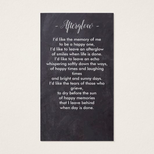 Rustic Funeral Memorial Foto sympathie Kaart gepre (Achterkant)